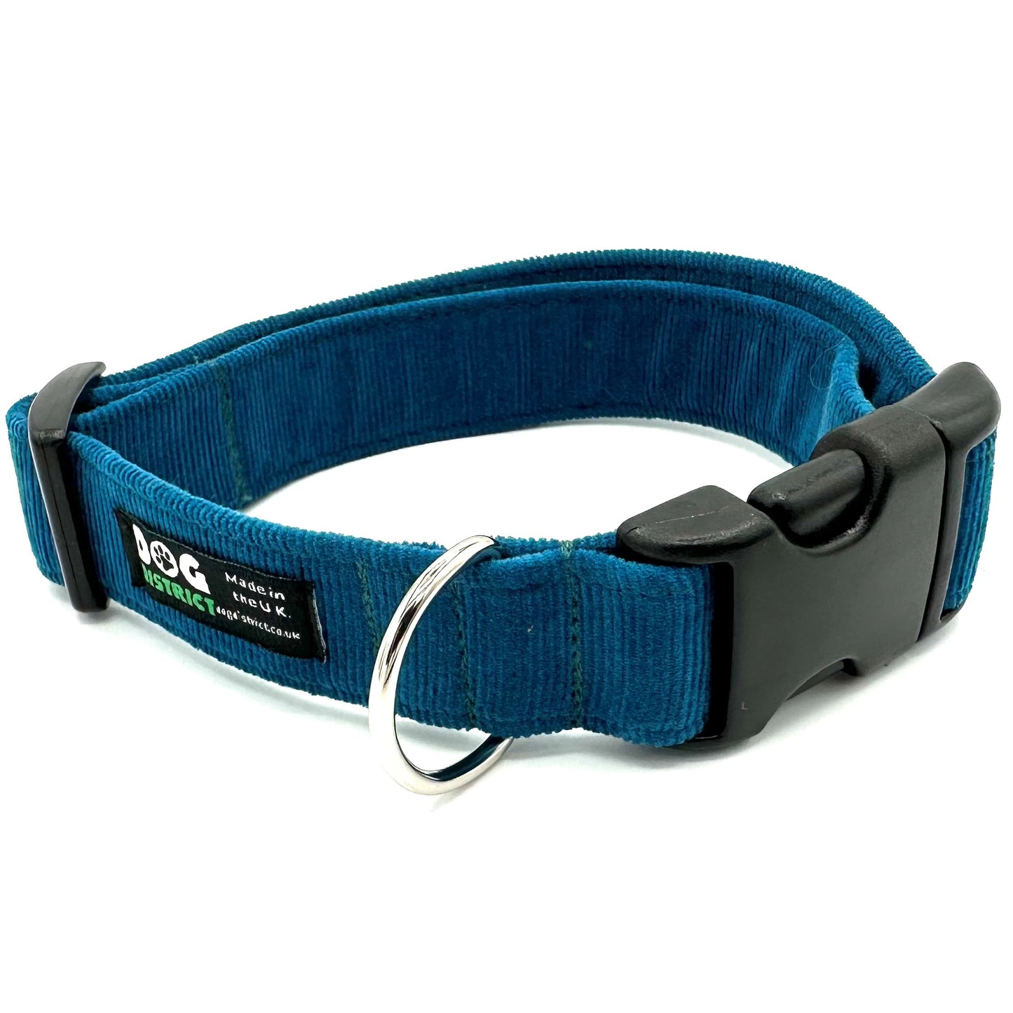 Cord Dog Collar Teal