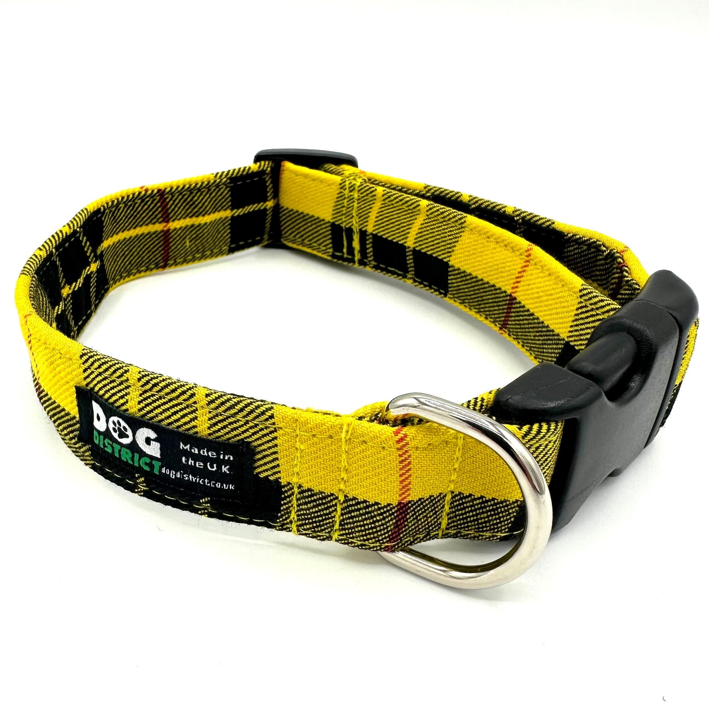 Check Dog Collar Sunshine Yellow