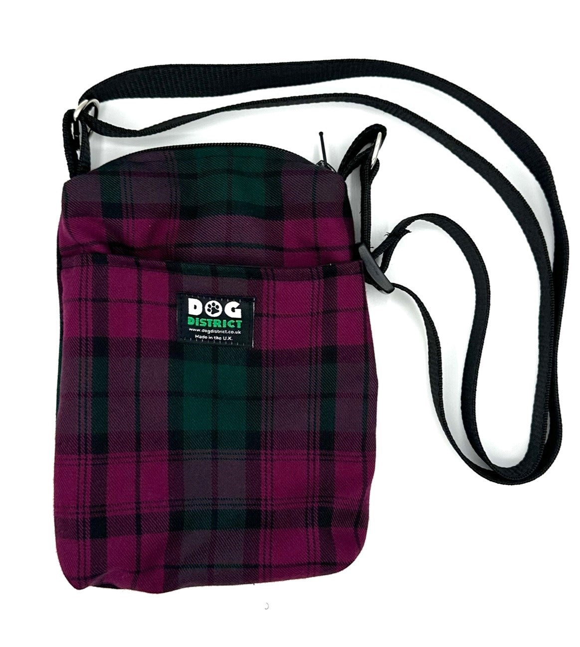 Check Dog Walking Bag Bordeaux