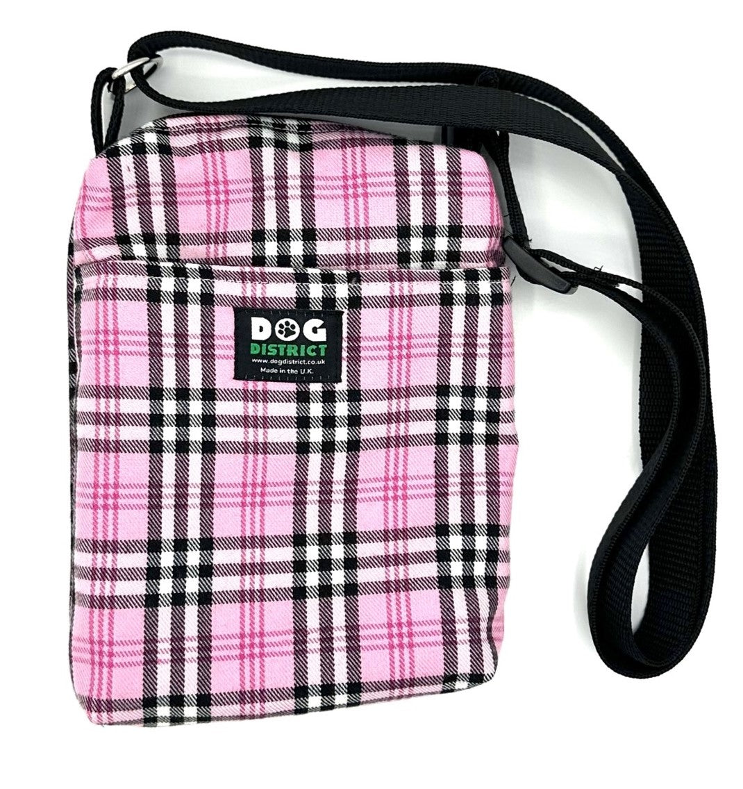 Check Dog Walking Bag Pretty in Pink