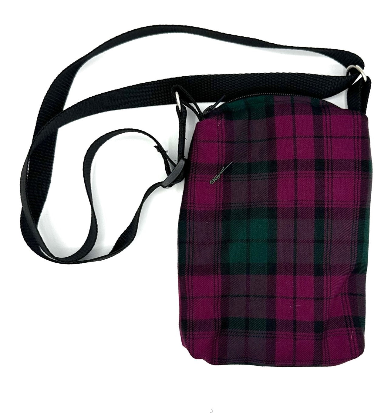 Check Dog Walking Bag Bordeaux