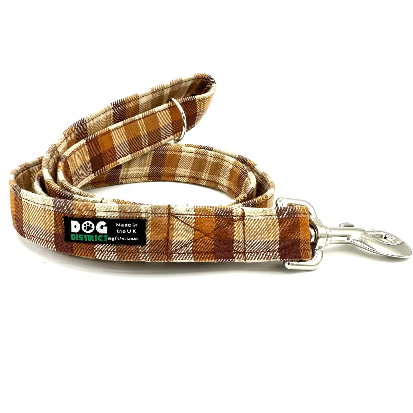 Check Dog Lead Butterscotch