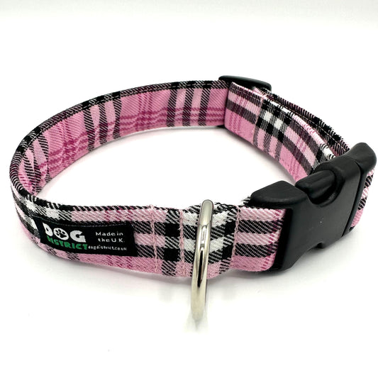 Check Dog Collar Pretty in Pink