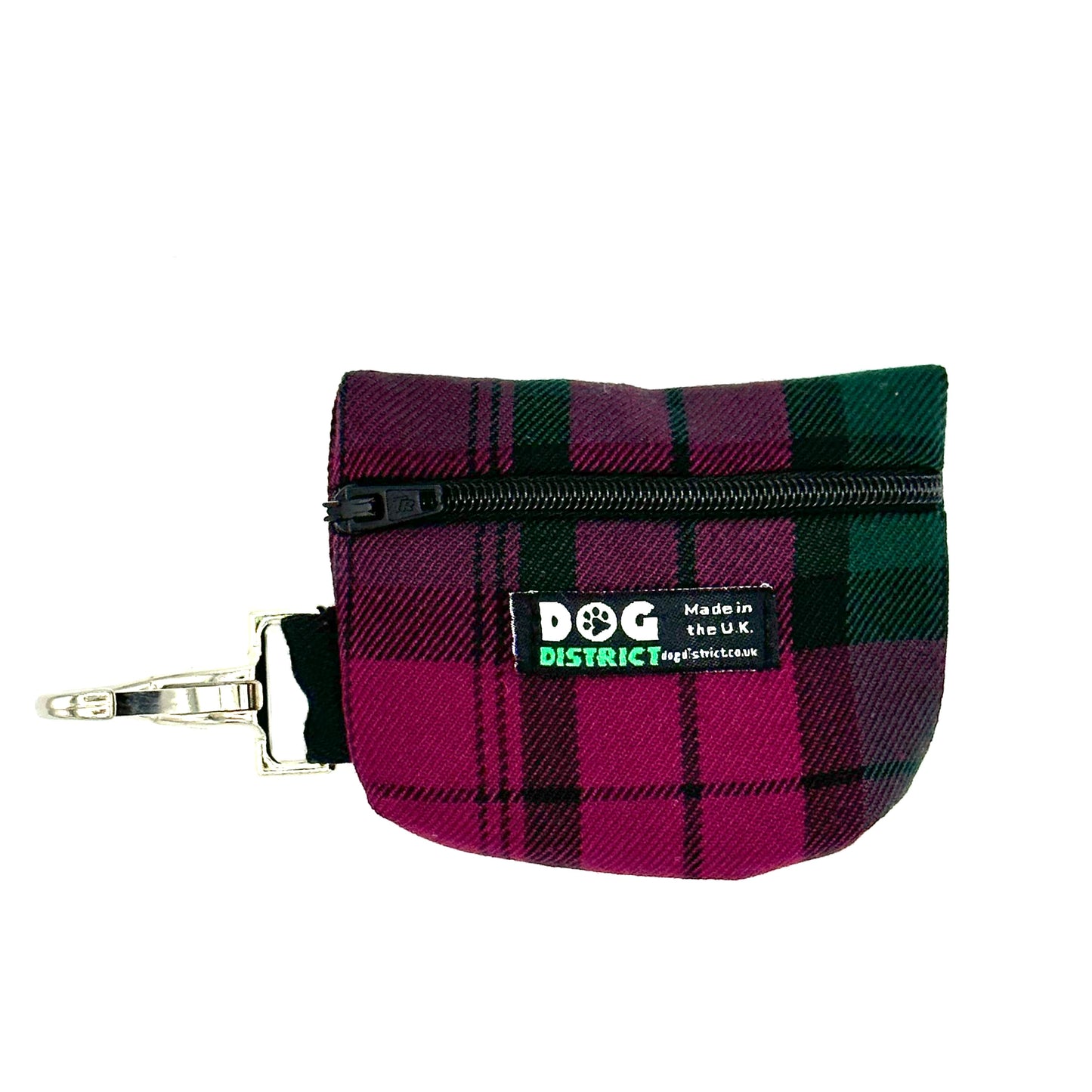 Dog Poo Bag Holder Bordeaux Check