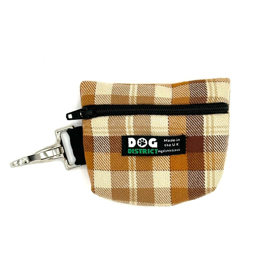 Dog Poo Bag Holder Butterscotch Check