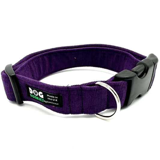 Cord Dog Collar Plum Purple