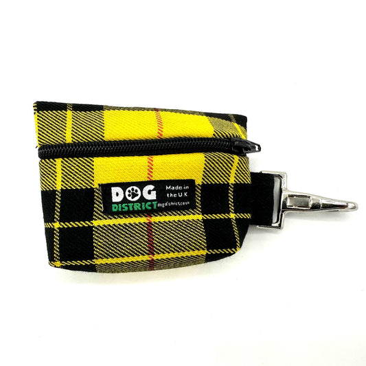 Dog Poo Bag Holder Sunshine Yellow Check