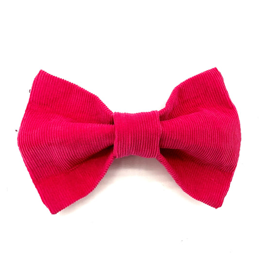 Cord Dog Bow Tie Bubblegum Pink