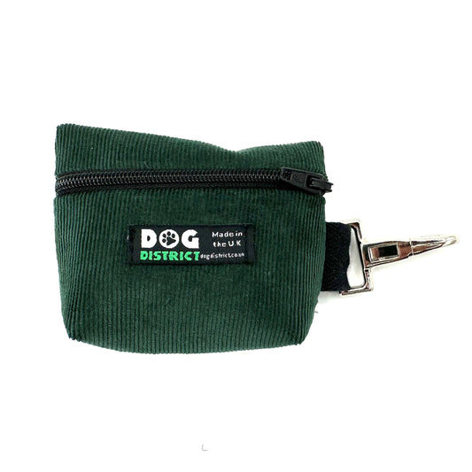Dog Poo Bag Holder Forest Green Cord