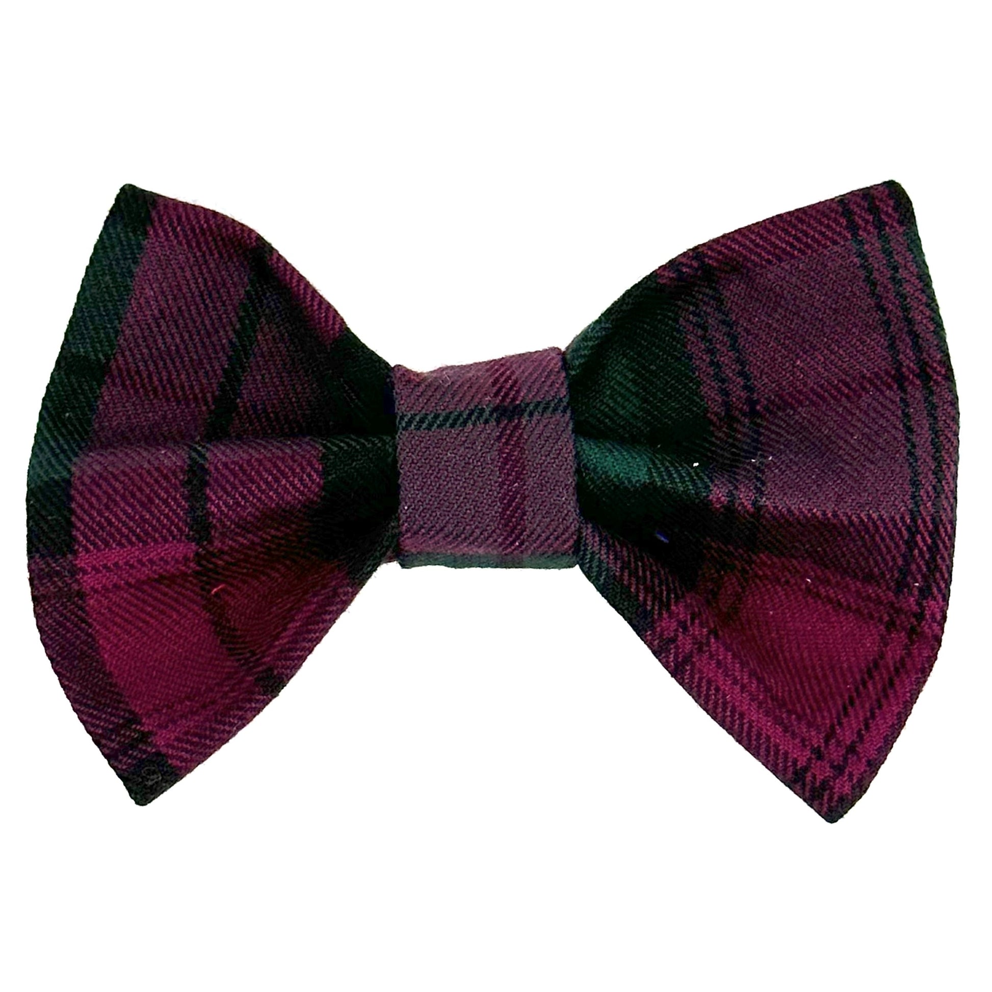 Check Dog Bow Tie Bordeaux